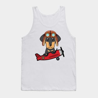 Cute dachshund is in a vintage plane Tank Top